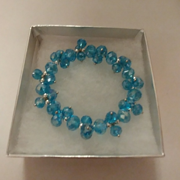 Aqua Metallic Crystal Bracelet - Picture 6 of 8